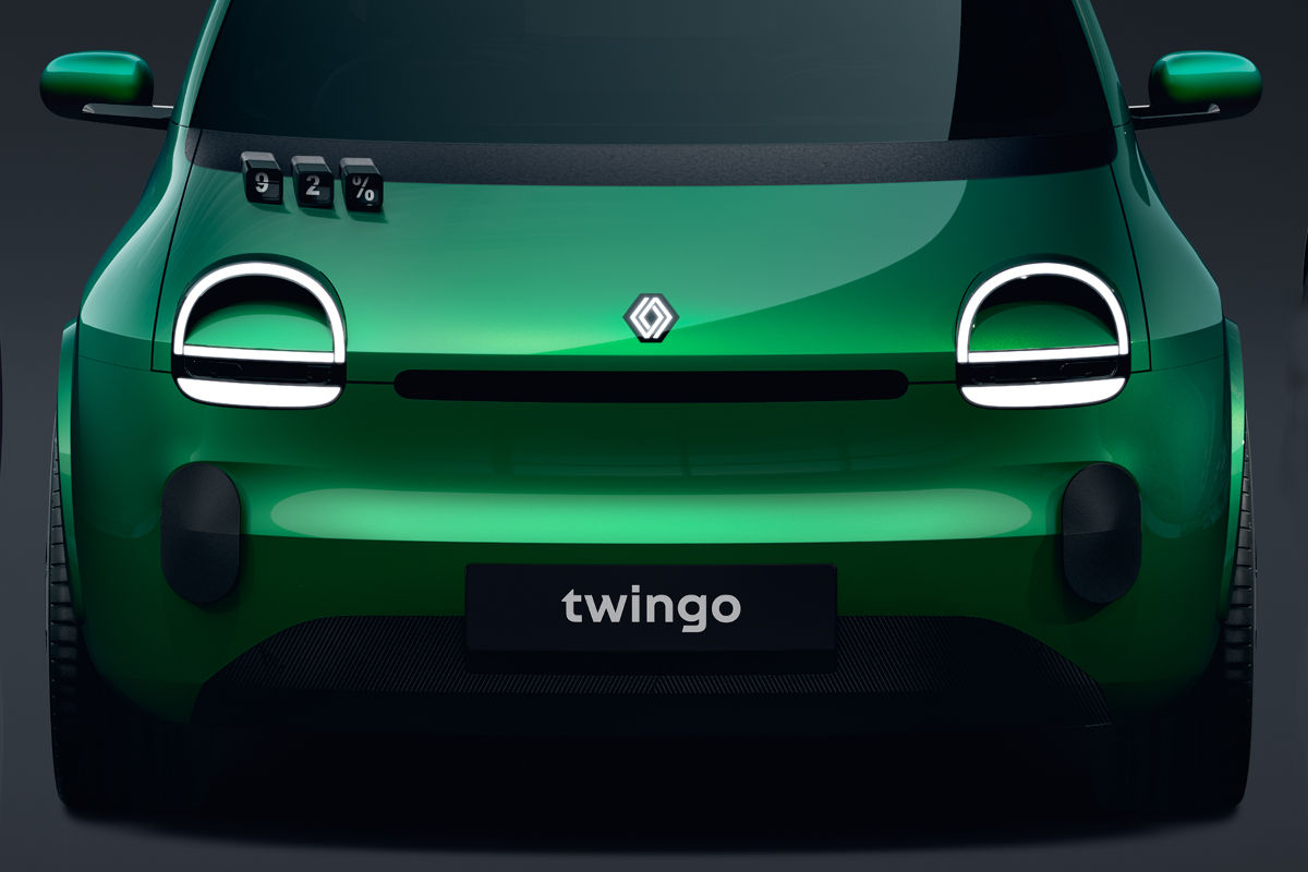 Frontal del nuevo Renault Twingo eléctrico